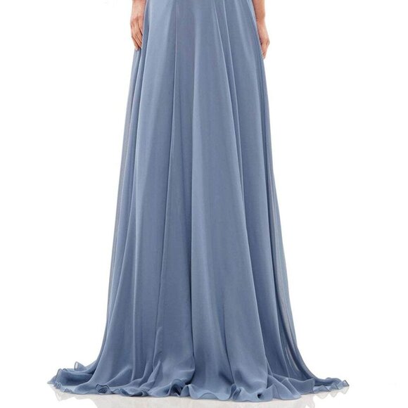 SALE NWT Marsoni by Colors M320 Chiffon Mother of the Bride Dress Navy Size 12 - Picture 4 of 6